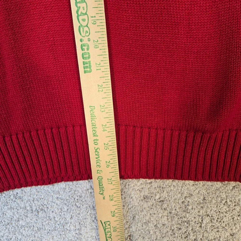 Polo Ralph Lauren Sweater Mens Medium Red Pima Cotton crew Preppy knit vintage